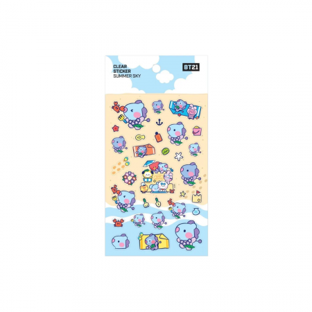BT21 Summer Sky Clear Sticker Mang