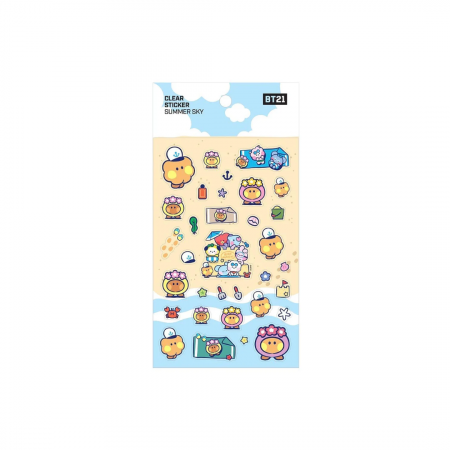 BT21 Summer Sky Clear Sticker Shooky