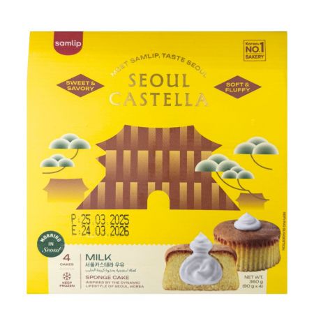 Samlip Seoul Castella Sponge Cake Milk 90g*4